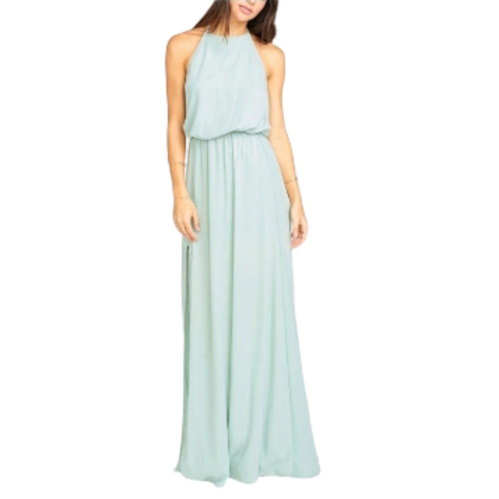 Show Me Your Mumu Heather Halter Formal Dress in Dusty Mint Crisp Size Medium‎